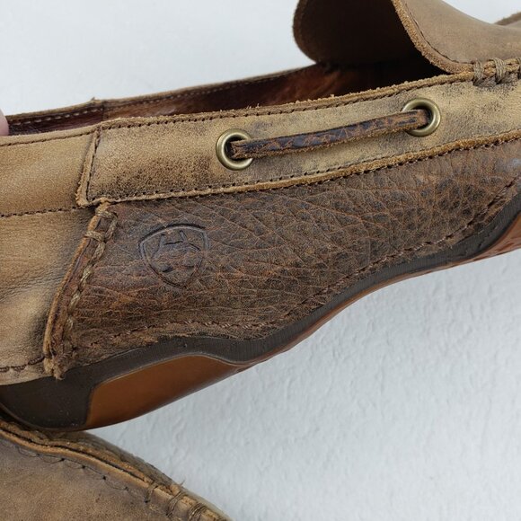 Ariat Gleeson 4LR Slip On Loafer Mens 11 D Brown Leather Moccasin Casual Shoe - Picture 11 of 13